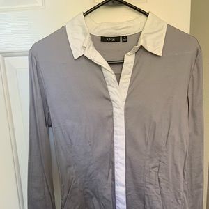 Grey and White Apt 9 long sleeve button down